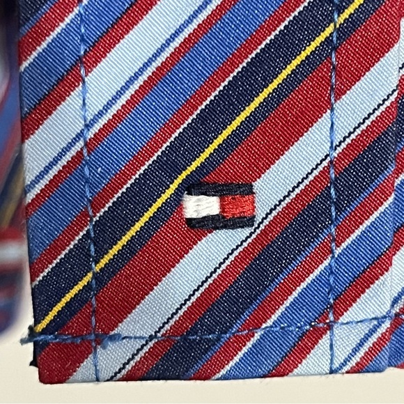 Tommy Hilfiger Button Up Shirt Striped Flag Logo Long Sleeve Multicolor Size 2XL - Picture 7 of 13